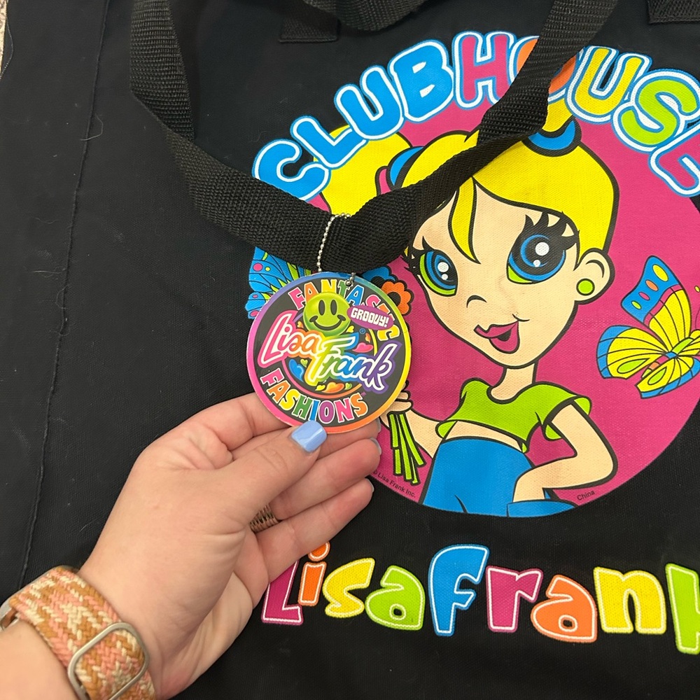 NWT Lisa Frank Clubhouse Black Milleny M. Girl Tote - Picture 2 of 5